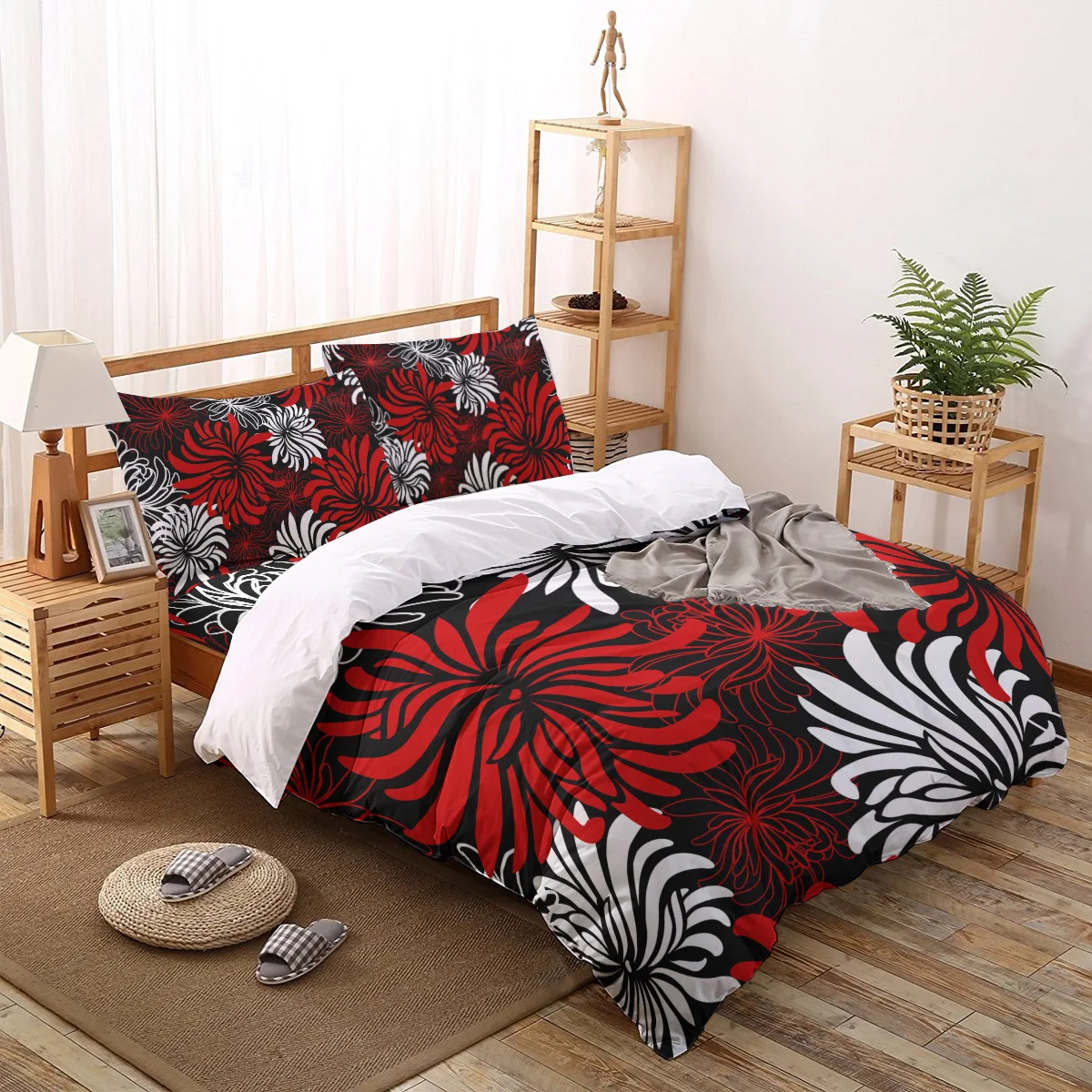 Red Black Flower Chrysanthemum Bedding Set For Home Duvet Cover Set Bedclothes Bed Linens Sheet Queen King Size Qulit Covers
Red Black Flower Chrysanthemum Bedding Set For Home Duvet Cover Set Bedclothes Bed Linens Sheet Queen King Size Qulit Covers