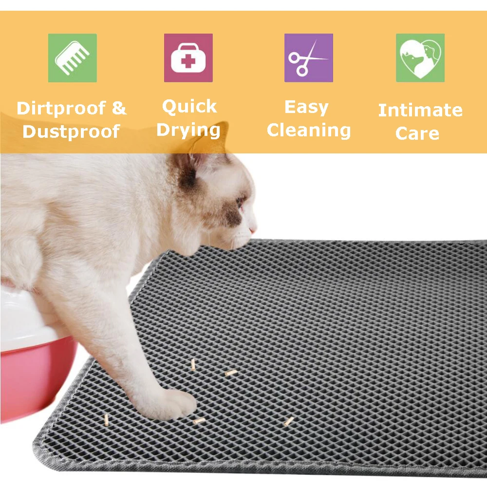 Cat Litter Mat EVA Waterproof Double Layer Trapping Pets Litter Box Clean Foldable Non-Slip Pad For Kitty Cats Accessories
Cat Litter Mat EVA Waterproof Double Layer Trapping Pets Litter Box Clean Foldable Non-Slip Pad For Kitty Cats Accessories