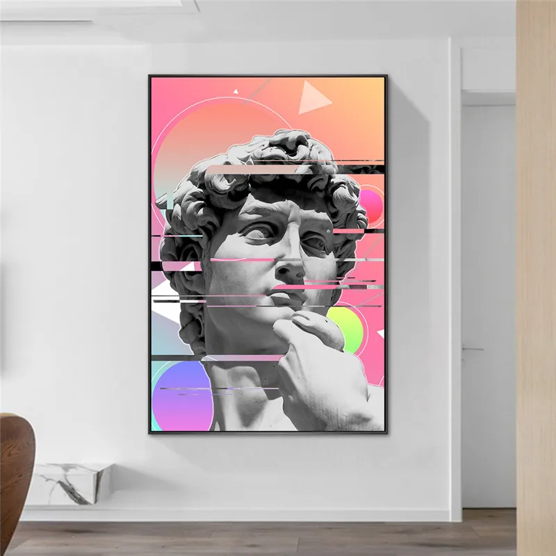 Funny Art of David Graffiti Art Posters And Prints Vaporwave Sculpture Of David Art Pictures Wall Paintings for Living Room
Funny Art of David Graffiti Art Posters And Prints Vaporwave Sculpture Of David Art Pictures Wall Paintings for Living Room