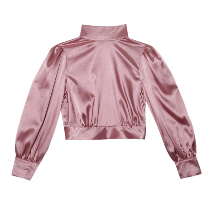 Hot Girl Pink Satin Silk Sexy Elegant Womens Tops And Blouses Turtleneck Long Sleeve Open Back Bow Tie Shirts Fall 2021 8604#
Hot Girl Pink Satin Silk Sexy Elegant Womens Tops And Blouses Turtleneck Long Sleeve Open Back Bow Tie Shirts Fall 2021 8604#