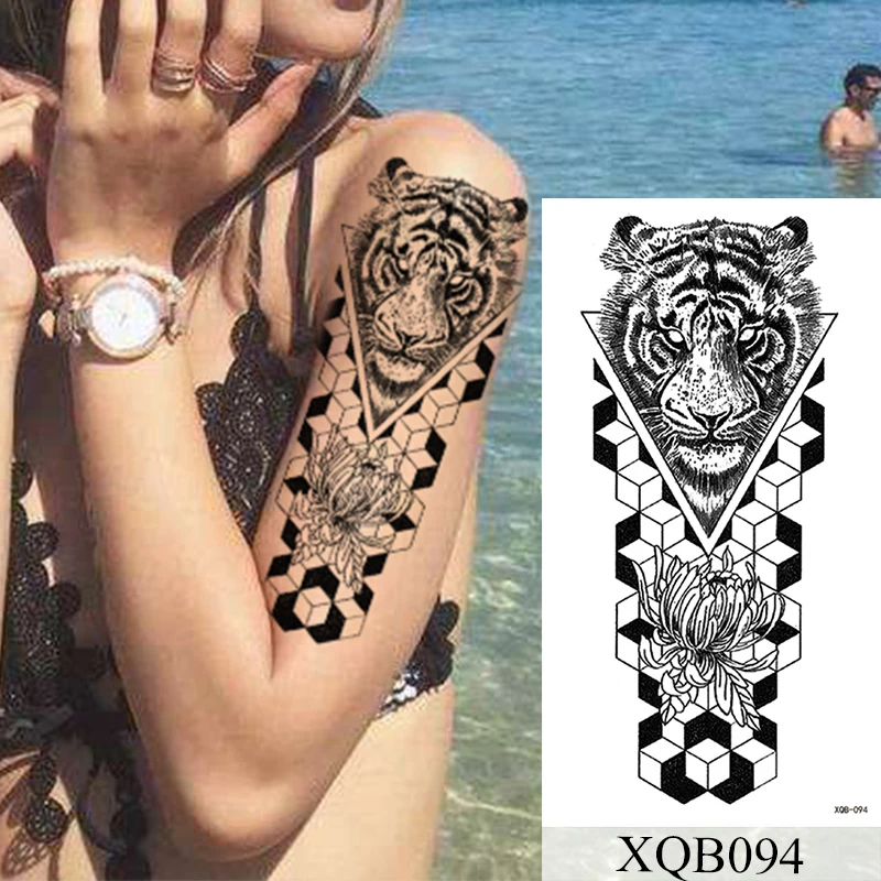 Водостойкая Временная тату-наклейка тотем волк тигр флэш-тату боди-арт