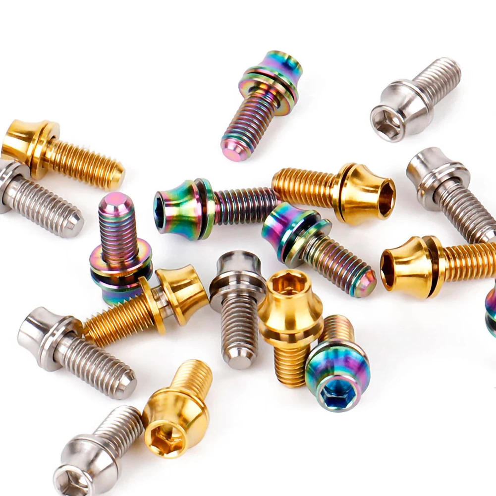 4pcs/TC4 Titanium Alloy Bolts M5*12mm Hexagon Head, Used For Bicycle Bottle Cage Installation Mountain Bike Accessories Screws
4pcs/TC4 Titanium Alloy Bolts M5*12mm Hexagon Head, Used For Bicycle Bottle Cage Installation Mountain Bike Accessories Screws