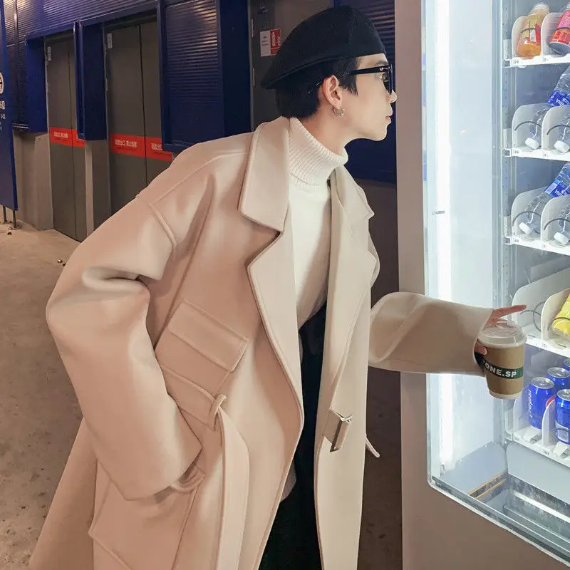 2020 Winter Men's Waist Belt Cashmere Long Woollen Blends Trench Coats Snow Jackets Solid Color Parkas Cotton-padded Clothes 
2020 Winter Men's Waist Belt Cashmere Long Woollen Blends Trench Coats Snow Jackets Solid Color Parkas Cotton-padded Clothes