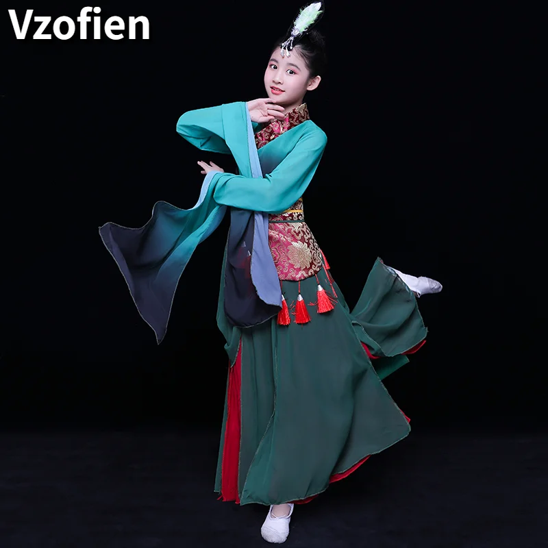 Children's Water Sleeve Yangko Costume Ancient Chinese Fan Dance Costume National Umbrella Chinese Folk Dance Hanfu Dance Set
Children's Water Sleeve Yangko Costume Ancient Chinese Fan Dance Costume National Umbrella Chinese Folk Dance Hanfu Dance Set