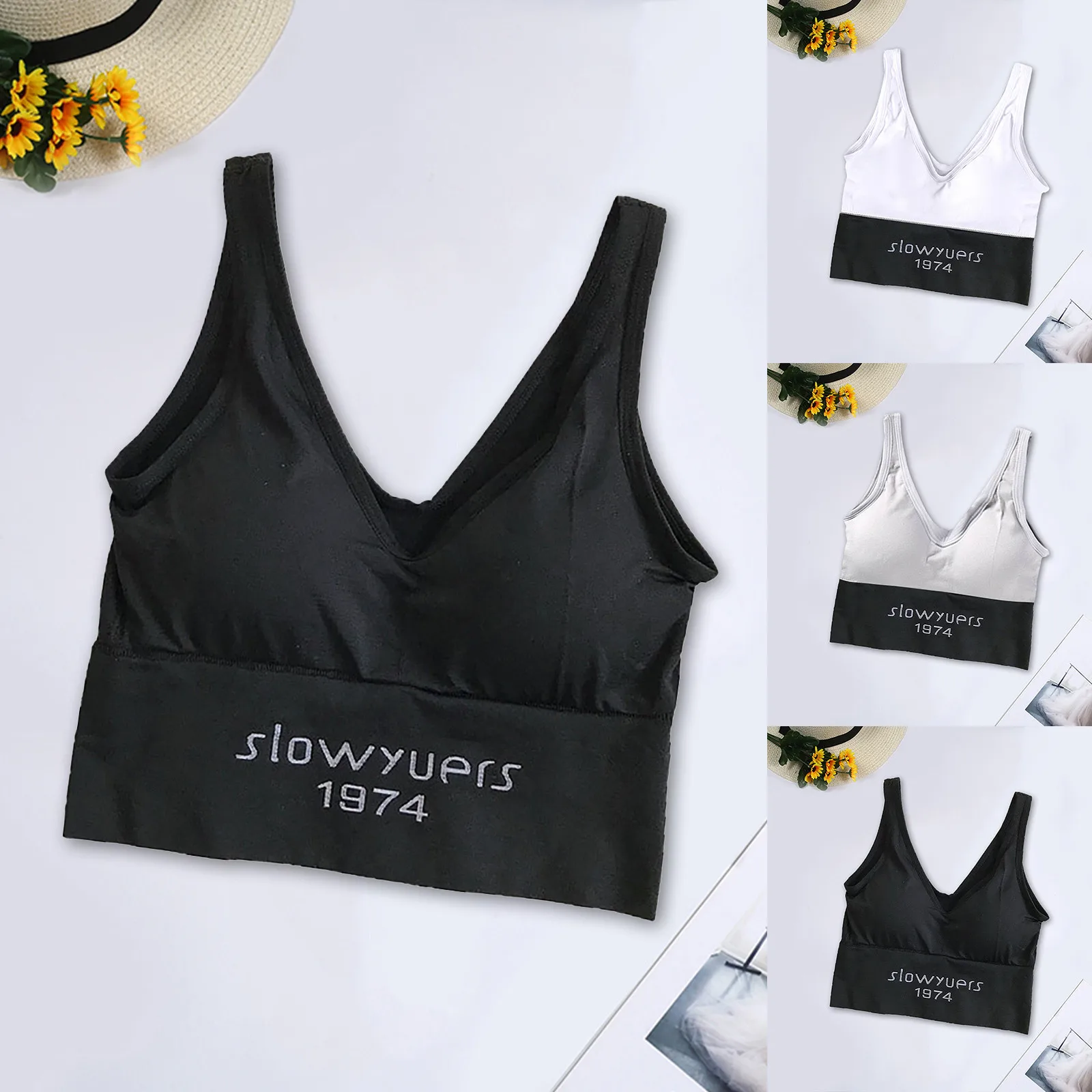 Slowyuers 1974 Womens Fashion Casual Show Thin Yoga Underwear Vest Fashion letter sports bra бюстгалтер женский lingerie bra
Slowyuers 1974 Womens Fashion Casual Show Thin Yoga Underwear Vest Fashion letter sports bra бюстгалтер женский lingerie bra