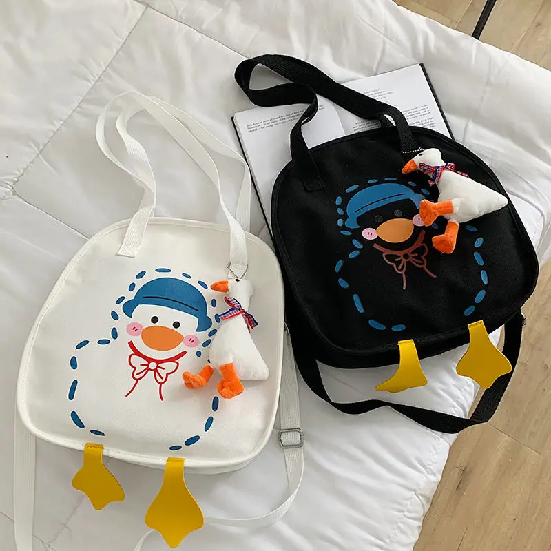 New Large Women Shoulder Shopper Bag Cute Duck Cartoon Print Casual Kawaii Canvas Tote Shopping Bag Cotton Cloth Eco Handbags
New Large Women Shoulder Shopper Bag Cute Duck Cartoon Print Casual Kawaii Canvas Tote Shopping Bag Cotton Cloth Eco Handbags