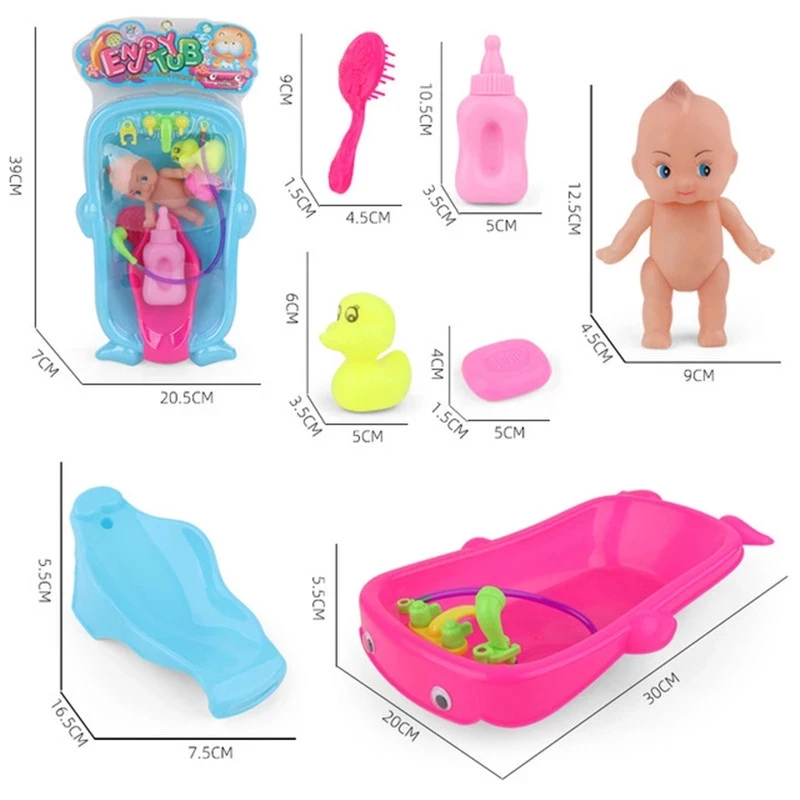 30cm 7PCS Bathtub With Baby Doll Toddler Bath Toys Plastic Kids Play Water Educational Bathtime Floating Shower Toy Set Gifts
30cm 7PCS Bathtub With Baby Doll Toddler Bath Toys Plastic Kids Play Water Educational Bathtime Floating Shower Toy Set Gifts