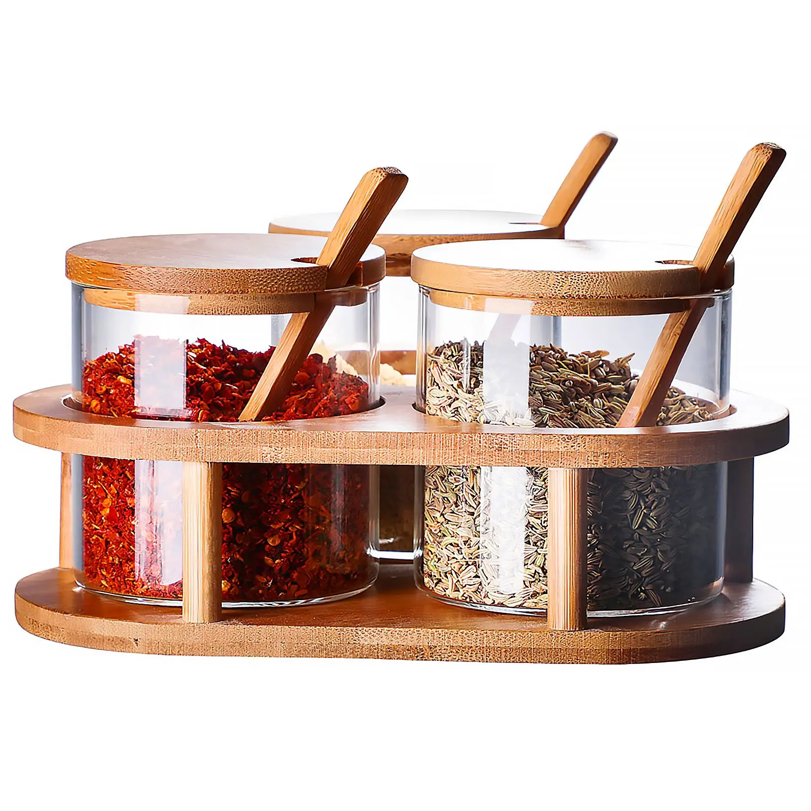3 Condiment Jars with Lids & Spoons Spice Container Set with Wooden Base Multipurpose Seasoning Jar for Home Kitchen Restaurant
3 Condiment Jars with Lids & Spoons Spice Container Set with Wooden Base Multipurpose Seasoning Jar for Home Kitchen Restaurant