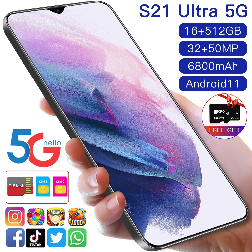 New Global Version Galxy S21Ultra 5G 16GB 512GB 6.7-inch Android11 Smartphone 6800mAh Full Screen Deca Core LTE Internet Phone
New Global Version Galxy S21Ultra 5G 16GB 512GB 6.7-inch Android11 Smartphone 6800mAh Full Screen Deca Core LTE Internet Phone