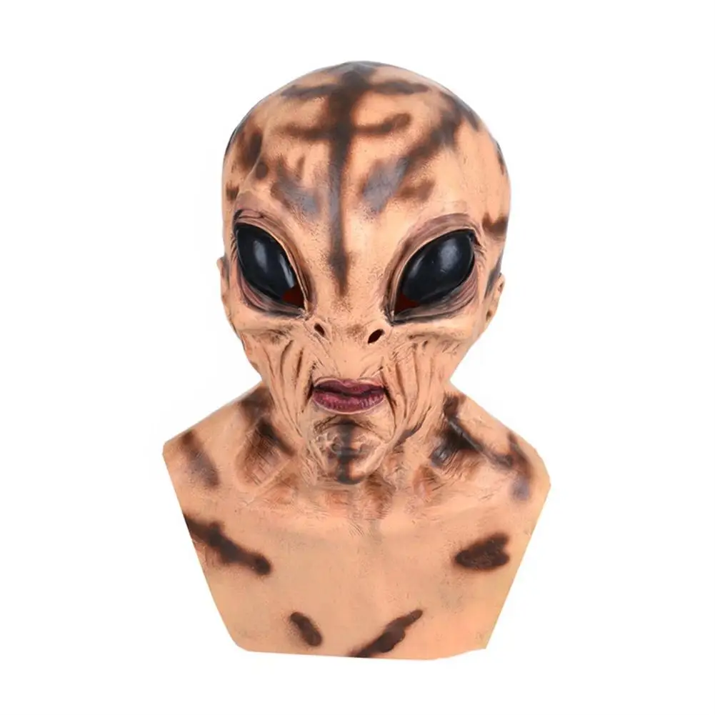 Horror Alien Mask UFO Big Eyes Horrible Monster Headgear Latex Masquerade Party Costume Props Halloween Cosplay Dress Up | Дом и сад