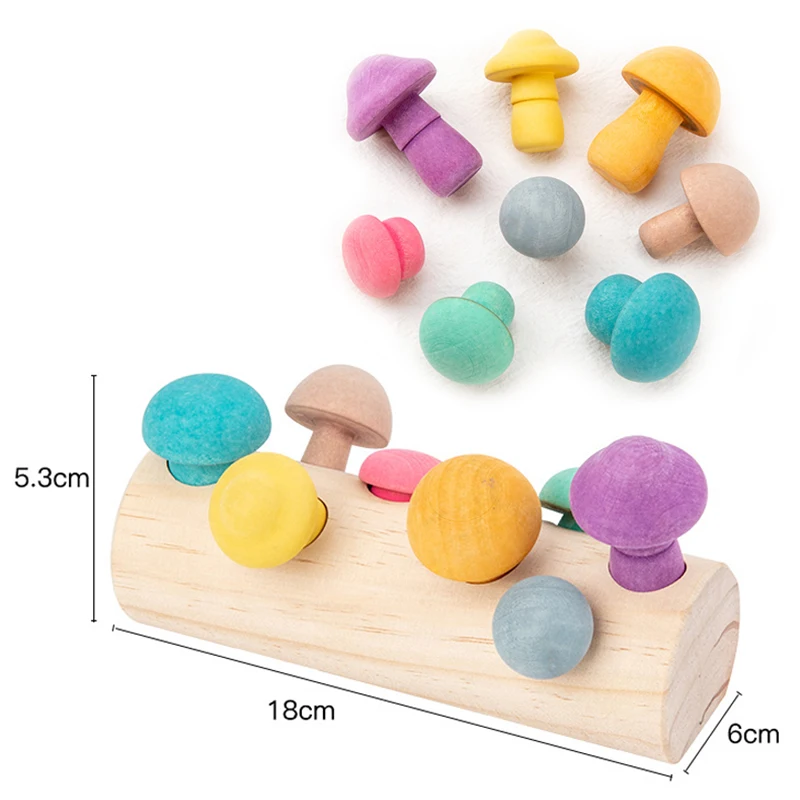 Wooden Rainbow Blocks Mushroom Picking Game Montessori Educational Wooden Baby Toys Developmental Shape Matching Assembly Grasp
Wooden Rainbow Blocks Mushroom Picking Game Montessori Educational Wooden Baby Toys Developmental Shape Matching Assembly Grasp