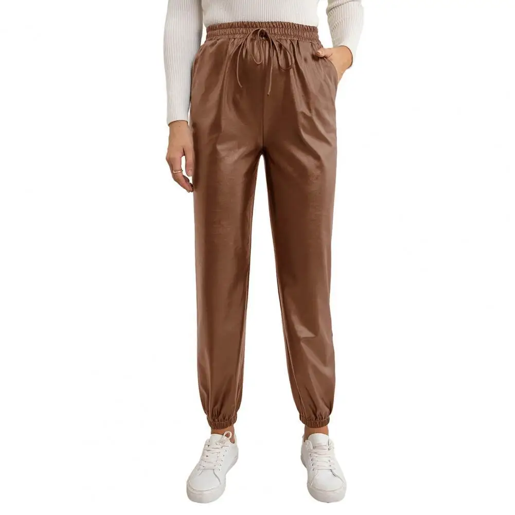 Winter PU Leather Pants Drawstring Bottoms Solid Color High Waist Tights Harem Pants Ankle Tied Women Pants Leggings for Lady
Winter PU Leather Pants Drawstring Bottoms Solid Color High Waist Tights Harem Pants Ankle Tied Women Pants Leggings for Lady