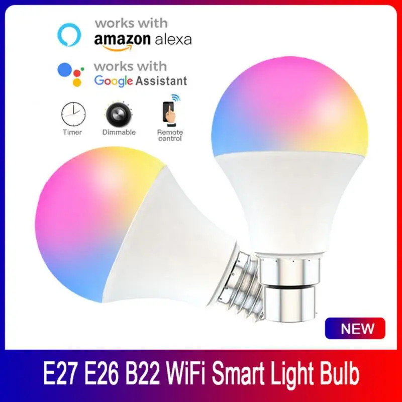 Siri Voice Control 15W RGB Smart Light Bulb Dimmable E26 E27 B22 Smart Home WiFi LED Lamp 85-265V Work With Alexa Google Home
Siri Voice Control 15W RGB Smart Light Bulb Dimmable E26 E27 B22 Smart Home WiFi LED Lamp 85-265V Work With Alexa Google Home