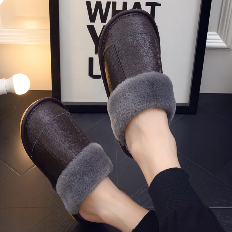 New Men Fluffy Slippers Winter Genuine Leather Slippers Warm Indoor Shoes Waterproof Home House Shoes Men Women Warm Slippers
New Men Fluffy Slippers Winter Genuine Leather Slippers Warm Indoor Shoes Waterproof Home House Shoes Men Women Warm Slippers
