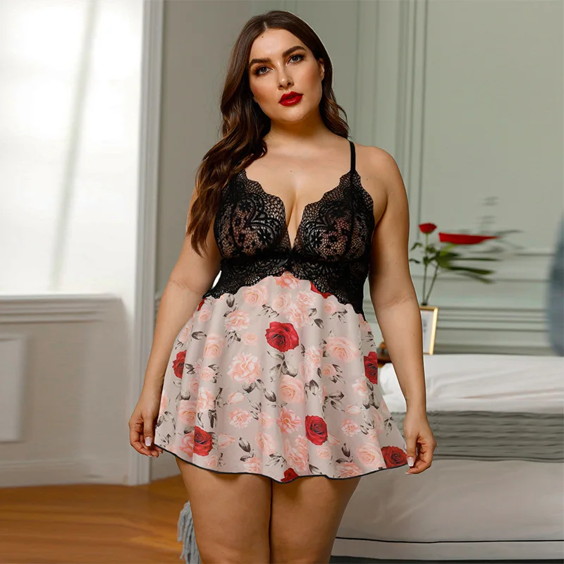 Plus Size Lace Bra Splicing Leopard Babydoll Sexy Clothes Plus Size Lingere Exotic
Plus Size Lace Bra Splicing Leopard Babydoll Sexy Clothes Plus Size Lingere Exotic