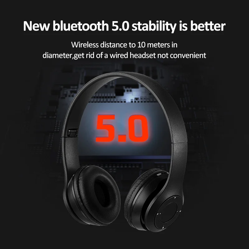 Многофункциональные Беспроводные стерео Bluetooth наушники MP3 плеер FM радио