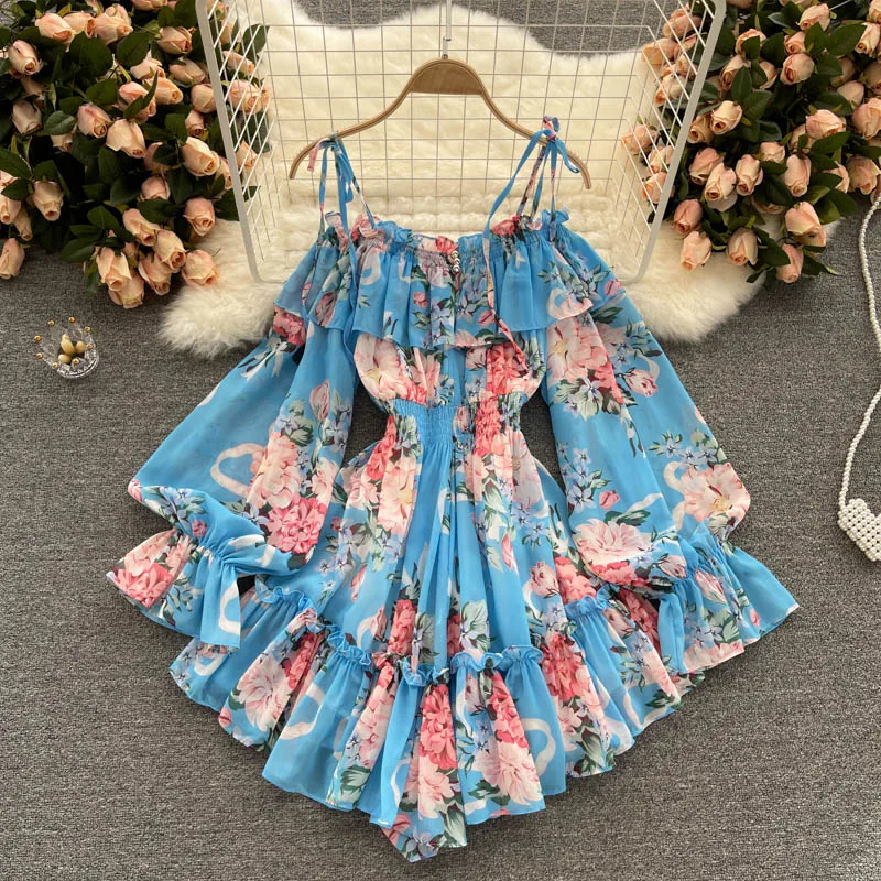 Summer new tube top ruffle Dress One word collar temperament reduces age woman dress Short slim chiffon dresses 2021
Summer new tube top ruffle Dress One word collar temperament reduces age woman dress Short slim chiffon dresses 2021