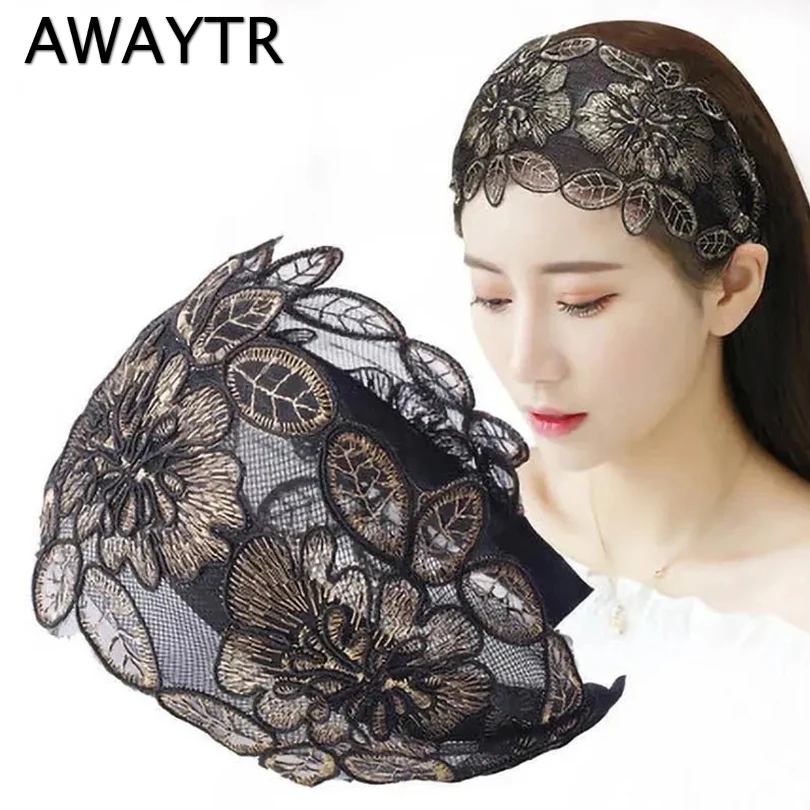 AWAYTR Lace Flowers Headband Wide Women Hair Hoop Head Bands Toothed Non-slip Elastic Hairband Bezel Hair Accessories Headdress
AWAYTR Lace Flowers Headband Wide Women Hair Hoop Head Bands Toothed Non-slip Elastic Hairband Bezel Hair Accessories Headdress