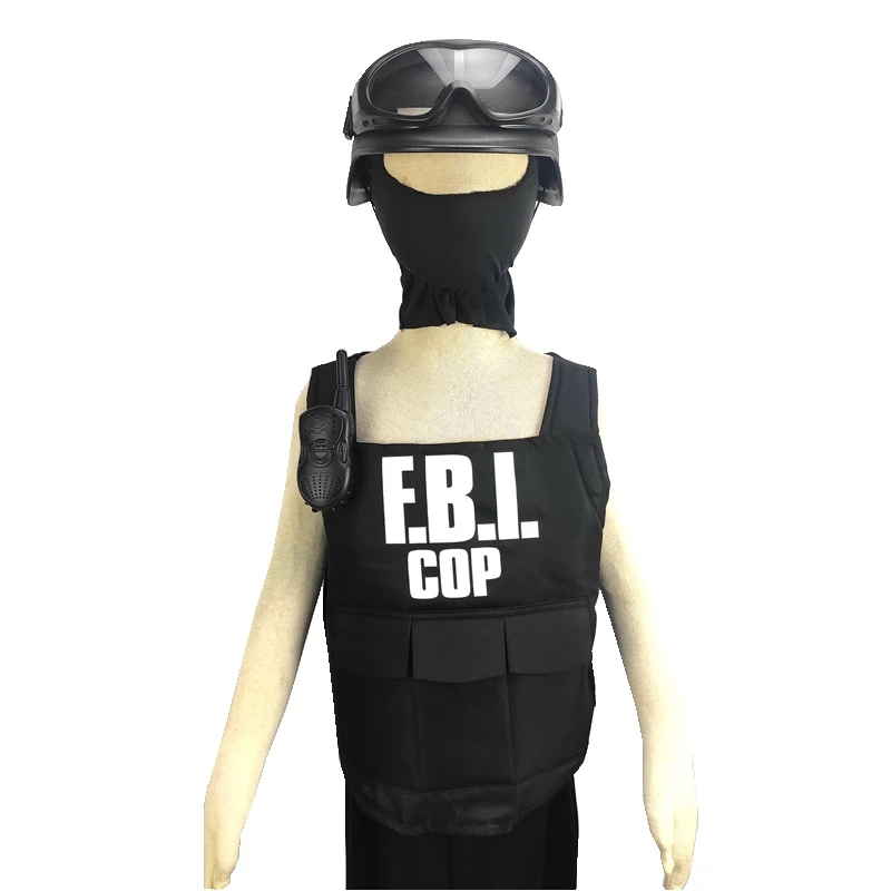 Пуленепробиваемый жилет и шлем для полицейской формы костюм агента ФБР нарядное