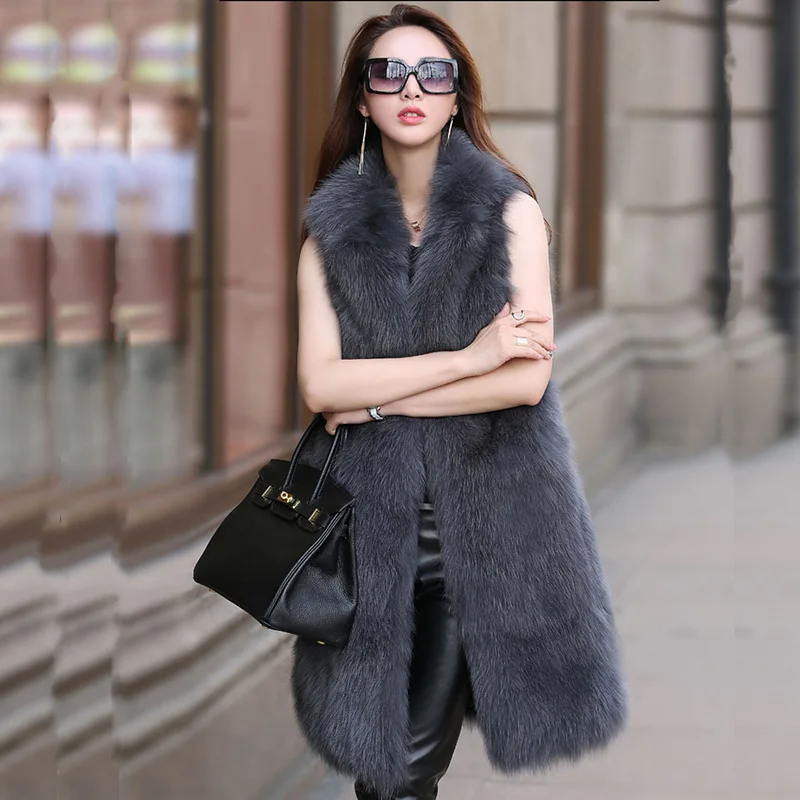 Big Size S-7XL Fashion Faux Fox Fur Female 2021 Winter Long Lady Coat Woman Elegant Warm High Imitation Fur Coats Ladies Vest
Big Size S-7XL Fashion Faux Fox Fur Female 2021 Winter Long Lady Coat Woman Elegant Warm High Imitation Fur Coats Ladies Vest