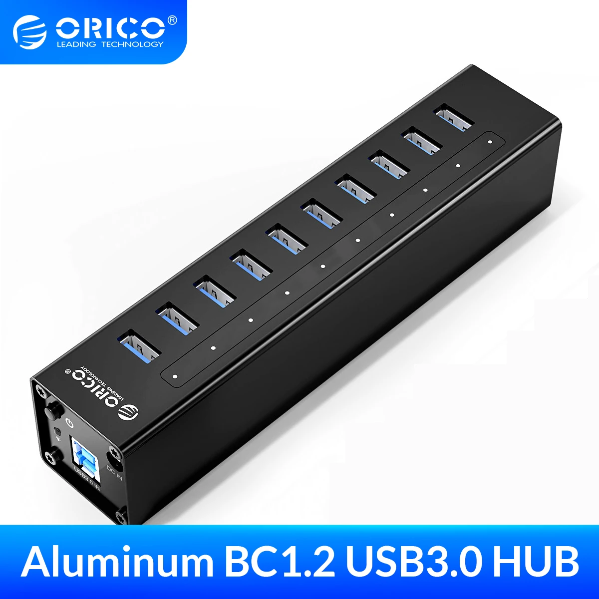 USB-Концентратор ORICO с 10 портами USB 3 0 и адаптером питания 12 В поддержка порта BC1.2