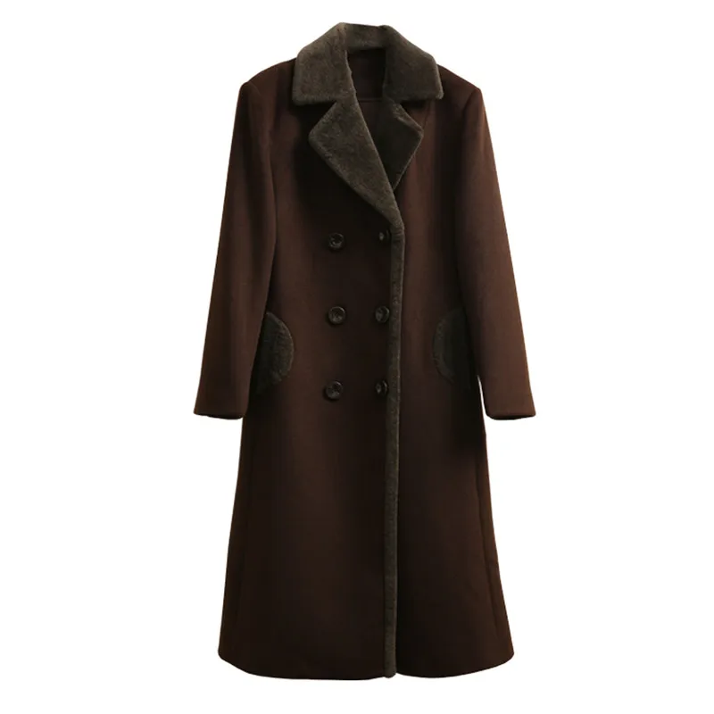 M-5XL New Women Wool Blends Coat Winter 2020 Fashion Mother Thicken Cashmere Collar Long Jacket Warm Slim Tops Outerwear Female 
M-5XL New Women Wool Blends Coat Winter 2020 Fashion Mother Thicken Cashmere Collar Long Jacket Warm Slim Tops Outerwear Female