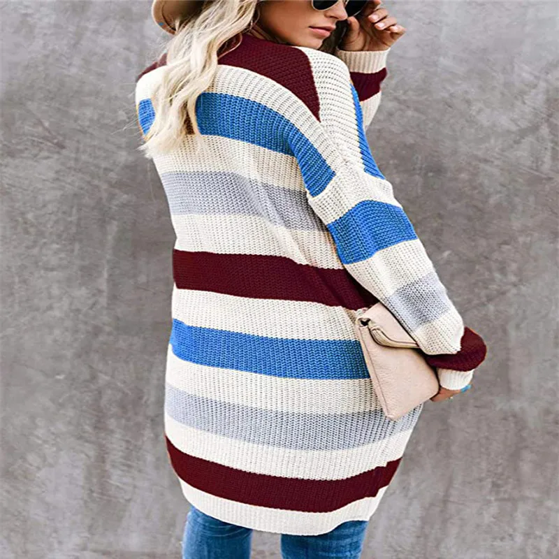 Women Fashion Color Block Cardigan Stylish Long Sleeve Pocket Cardigan for Ladies Female
Women Fashion Color Block Cardigan Stylish Long Sleeve Pocket Cardigan for Ladies Female