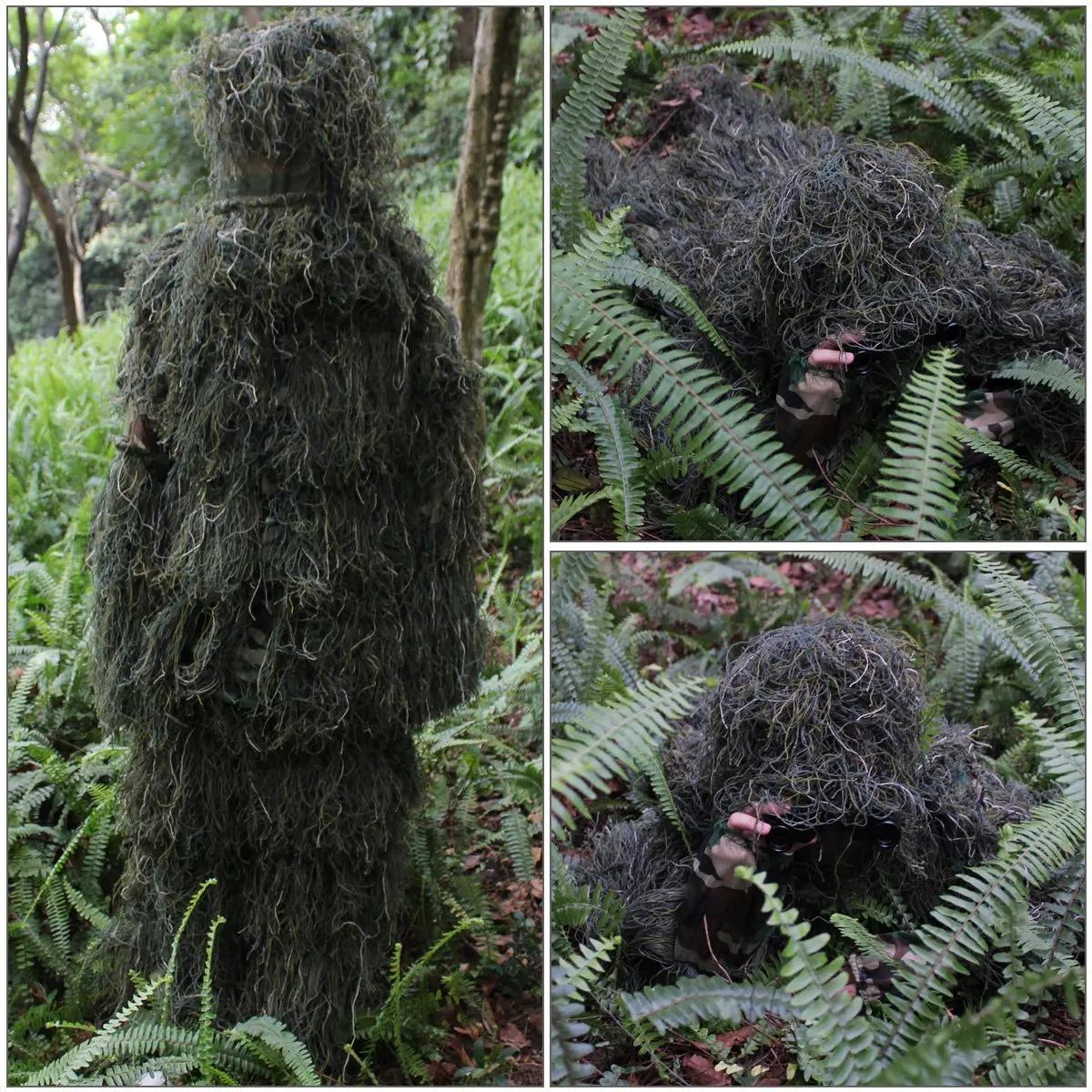 Woodland Ghillie Suit Camo Hunting Clothes Army Uniform Multicam Camuflagem Jacket Pants Hat Gun Rope Camouflage Suits Camuflaje
Woodland Ghillie Suit Camo Hunting Clothes Army Uniform Multicam Camuflagem Jacket Pants Hat Gun Rope Camouflage Suits Camuflaje