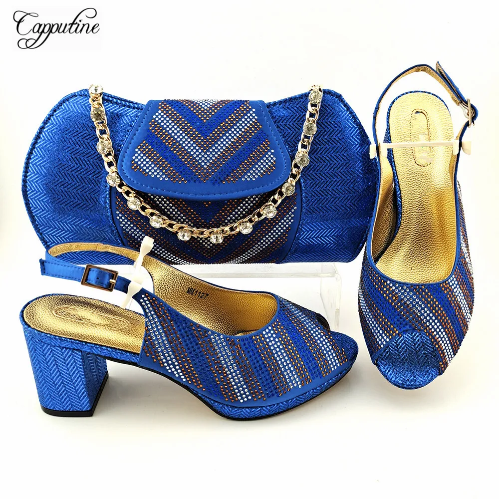 Royal Blue Ladies Sandals and Bag Fashion African Summer Shoes With Handbag Set For Women Sandalias De Las Mujeres MM1127 7.5CM 
Royal Blue Ladies Sandals and Bag Fashion African Summer Shoes With Handbag Set For Women Sandalias De Las Mujeres MM1127 7.5CM