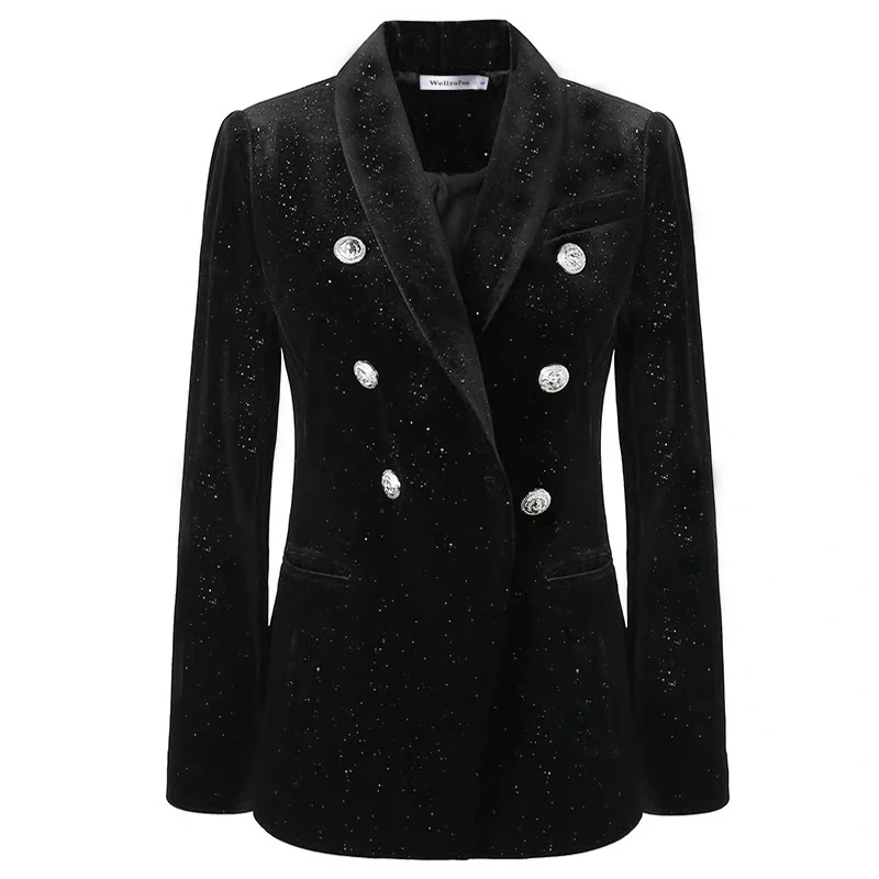 High Quality New Fashion 2020 Runway Women Shawl Collar Long Sleeve Glitter Sequins Blazers Double Breasted Blazer Outerwear
High Quality New Fashion 2020 Runway Women Shawl Collar Long Sleeve Glitter Sequins Blazers Double Breasted Blazer Outerwear
