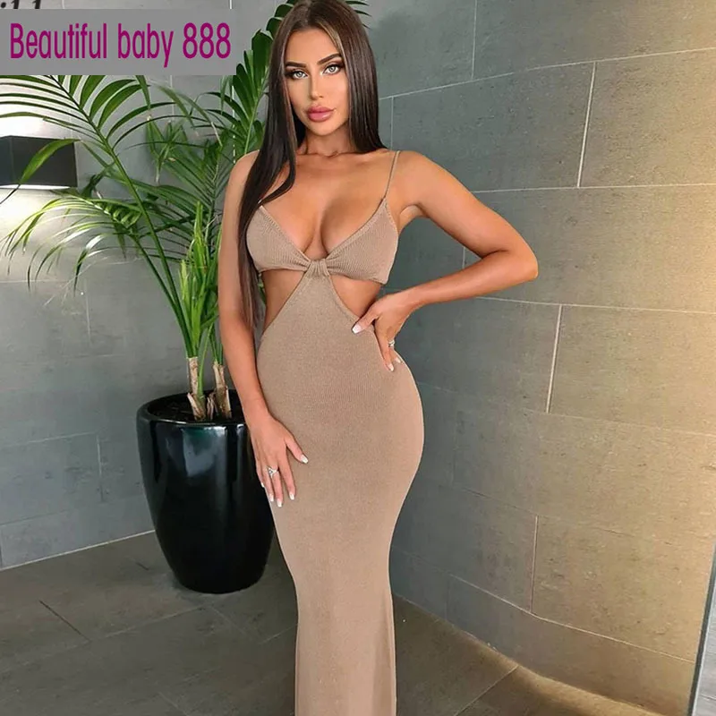 Meqeiss Sexy Sleeveless V-Neck Sling Bodycon Midi Dresses For Women's clothing 2021 Summer Hollow Basic Party Club Dress Female
Meqeiss Sexy Sleeveless V-Neck Sling Bodycon Midi Dresses For Women's clothing 2021 Summer Hollow Basic Party Club Dress Female