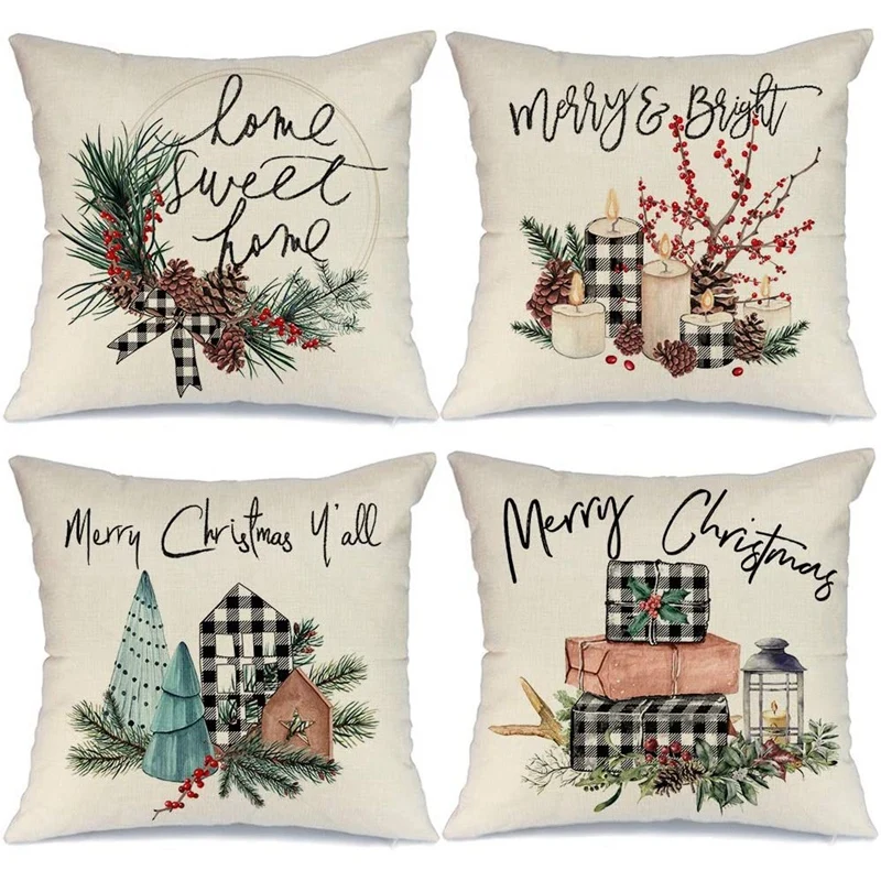 Christmas Pillow Covers,Throw Pillows Farmhouse Christmas Decor for Home, Xmas Decorations Cushion Cases for Sofa Couch
Christmas Pillow Covers,Throw Pillows Farmhouse Christmas Decor for Home, Xmas Decorations Cushion Cases for Sofa Couch