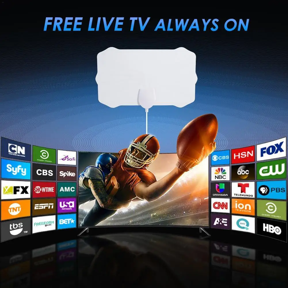 1080P HD Antenna TV Digital Antenna 4K 100 Mile Range Antena Digital Indoor HDTV (with Amplifier)
1080P HD Antenna TV Digital Antenna 4K 100 Mile Range Antena Digital Indoor HDTV (with Amplifier)