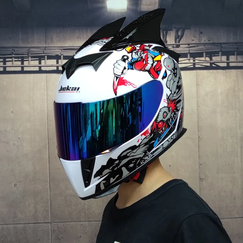 Fast Shipping Horn Racing Full Face Helmet Motorcycle Lightweight Scooter Casco Casque Moto Inner Sun Visor Man Women Children
Fast Shipping Horn Racing Full Face Helmet Motorcycle Lightweight Scooter Casco Casque Moto Inner Sun Visor Man Women Children