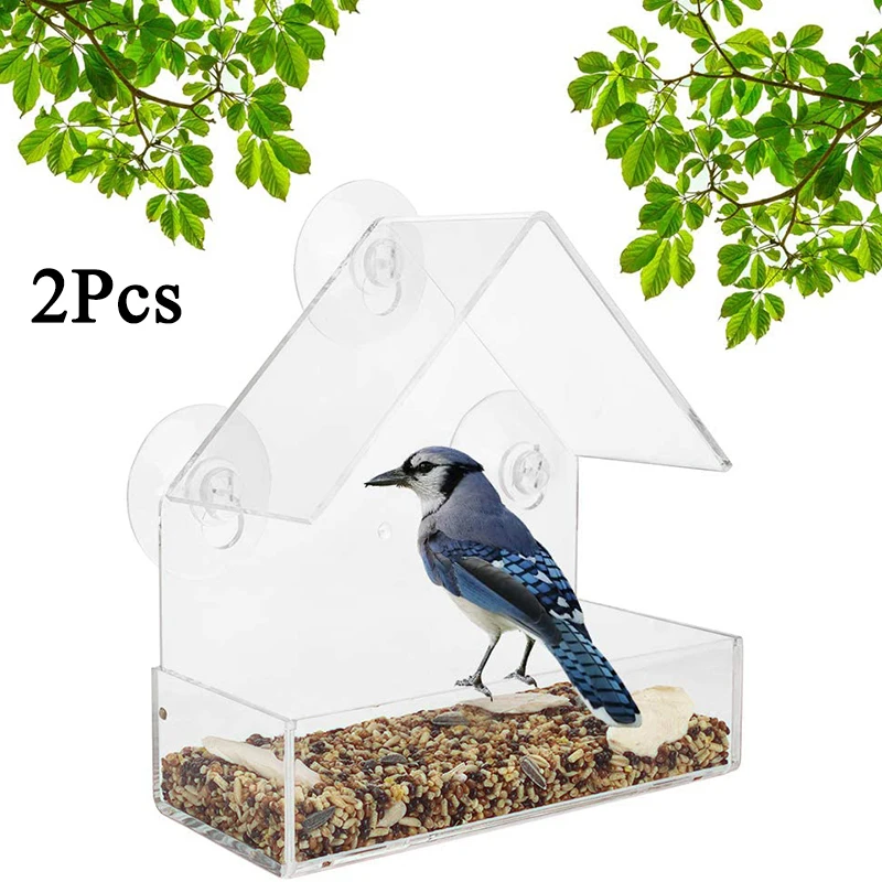 2Pcs Bird Feeder Transparent Glass Window Viewing Adsorption House Type Portable Hanging Birdhouse Birdfeeder Easy To Clean
2Pcs Bird Feeder Transparent Glass Window Viewing Adsorption House Type Portable Hanging Birdhouse Birdfeeder Easy To Clean