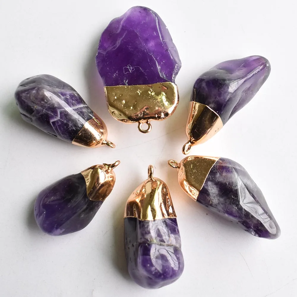 Wholesale 6pcs/lot 2020 New Natural Stone Irregular Pendants amethysts Charms For DIY Jewelry Making free shipping
Wholesale 6pcs/lot 2020 New Natural Stone Irregular Pendants amethysts Charms For DIY Jewelry Making free shipping