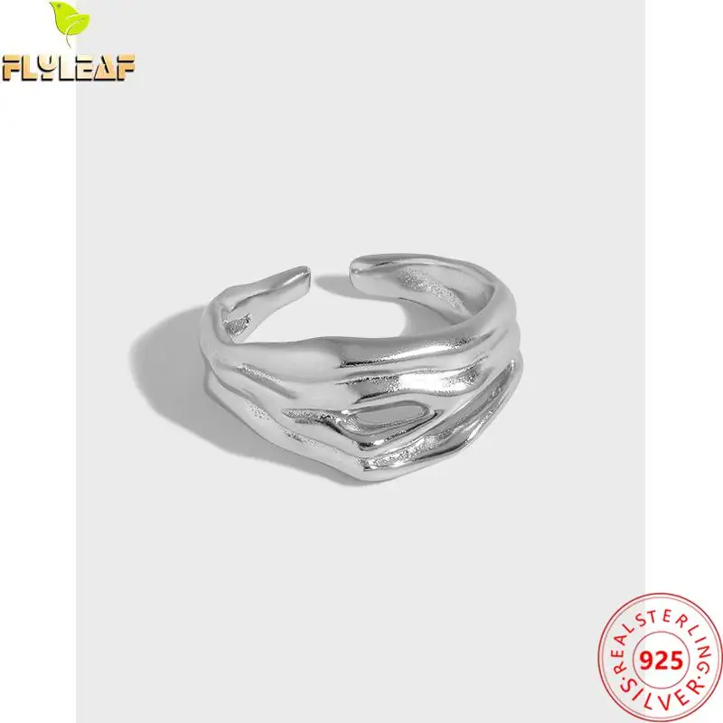 18k Gold Plating Irregular Folds Open Rings For Women 925 Sterling Silver Glossy Wide Ring Femme Fine Jewelry
18k Gold Plating Irregular Folds Open Rings For Women 925 Sterling Silver Glossy Wide Ring Femme Fine Jewelry