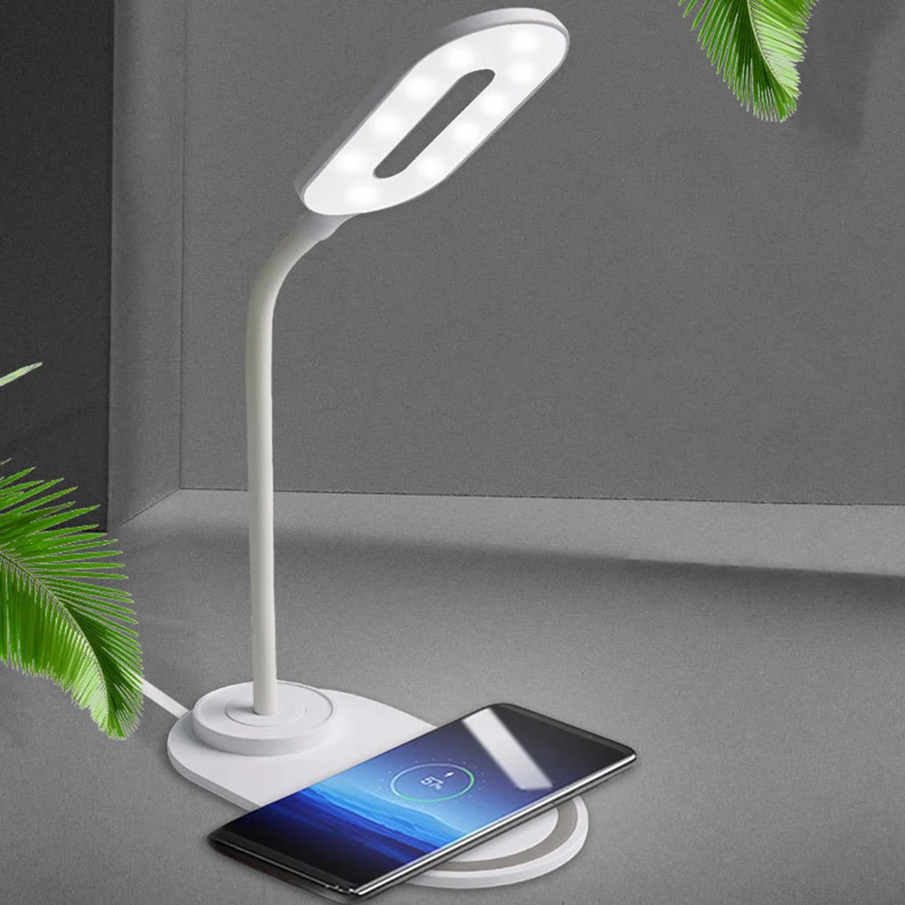 10W QI Quick Wireless Charging LED Desk Lamp 3 Colors Temperature Foldable LED USB Reading Lamp Touch Switch LED Table Lamp
10W QI Quick Wireless Charging LED Desk Lamp 3 Colors Temperature Foldable LED USB Reading Lamp Touch Switch LED Table Lamp