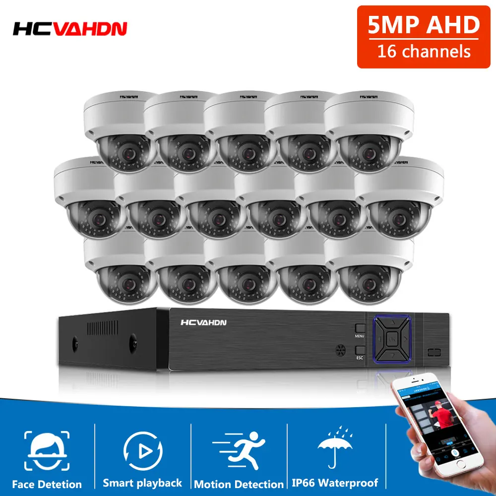HCVAHDN 16CH 5MP Home Camera Security System Kit Outdoor IR Waterproof Video Surveillance CCTV System AHD HDMI Face Record
HCVAHDN 16CH 5MP Home Camera Security System Kit Outdoor IR Waterproof Video Surveillance CCTV System AHD HDMI Face Record