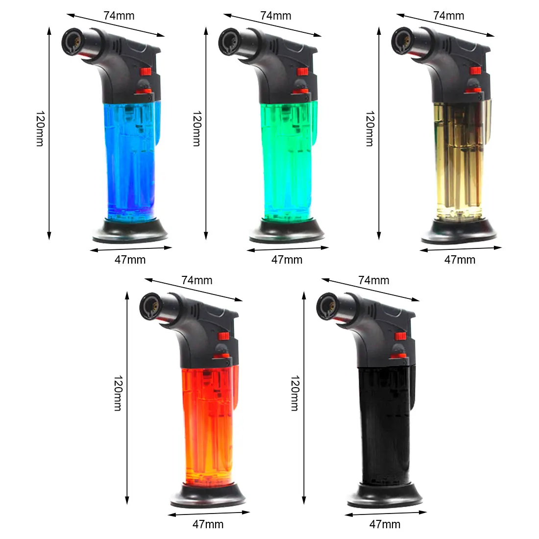 High Jet Butane Flame Clear Gas Refillable Body Design Adjustable Butane Torch Lighter BBQ Tools Flame Ignition Tool
High Jet Butane Flame Clear Gas Refillable Body Design Adjustable Butane Torch Lighter BBQ Tools Flame Ignition Tool