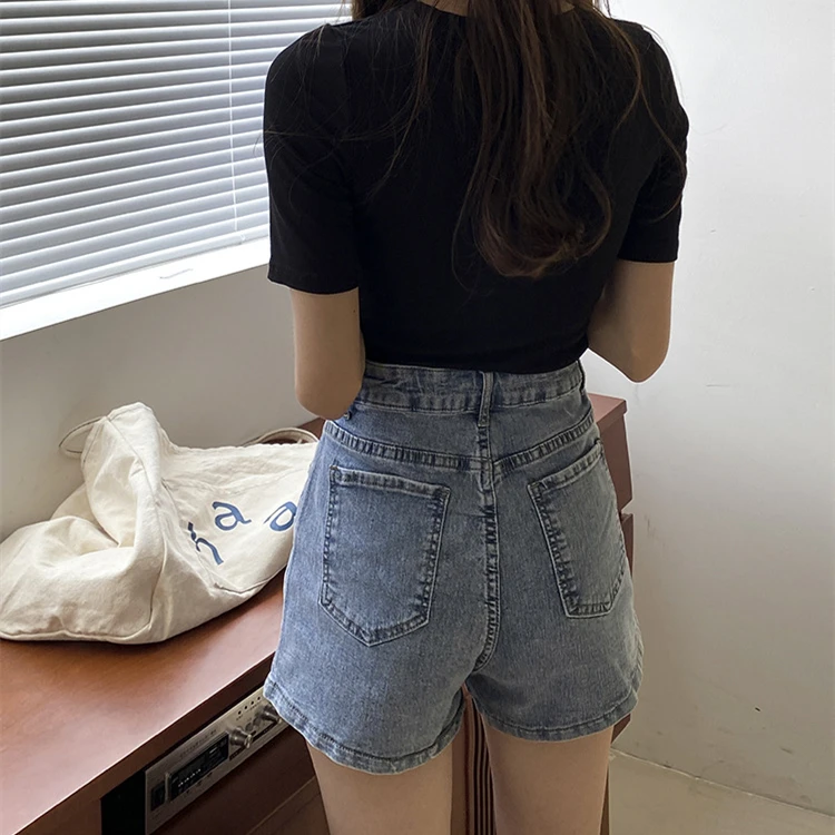 2021 New High quality Chic Denim shorts for women high waist summer Fashion Casual Pantalones Cortos Mujer Short Jeans Female
2021 New High quality Chic Denim shorts for women high waist summer Fashion Casual Pantalones Cortos Mujer Short Jeans Female