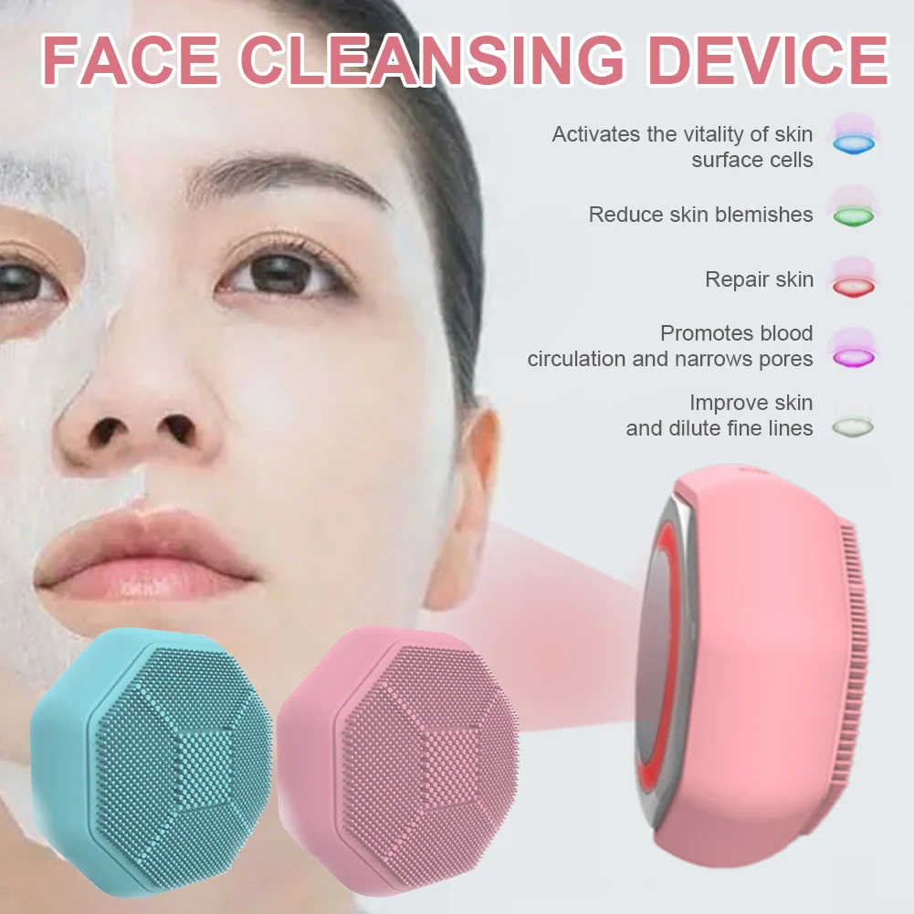 Silicone Face Cleansing Brush Deep Cleaning 45℃ Heat Massage Rechargeable Face Brush with 5 Lighting Mode Facial skin care
Silicone Face Cleansing Brush Deep Cleaning 45℃ Heat Massage Rechargeable Face Brush with 5 Lighting Mode Facial skin care
