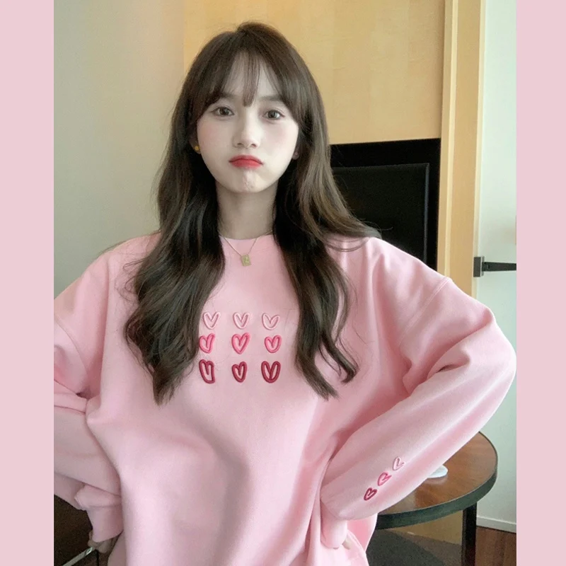 Pink Round Neck Sweater Women Spring and Autumn Thin Section 2021 New Loose Korean Design Hong Kong Style Jacket
Pink Round Neck Sweater Women Spring and Autumn Thin Section 2021 New Loose Korean Design Hong Kong Style Jacket
