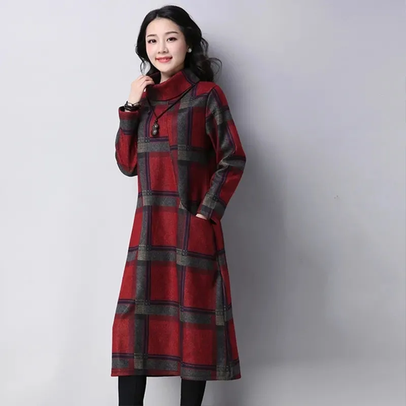 Autumn and winter ladies loose casual mid-length dress fashion plaid multi-style plus size women's warm pullover women's jacket
Autumn and winter ladies loose casual mid-length dress fashion plaid multi-style plus size women's warm pullover women's jacket