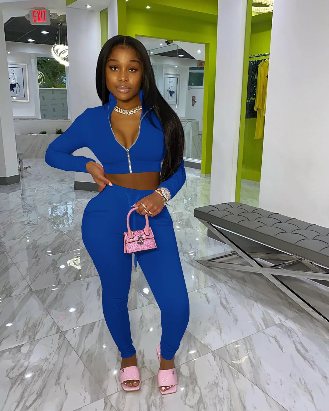Ladies two-piece winter long trousers 2-piece suit Ladies two-piece jacket zipper winter ladies suit wholesale women
Ladies two-piece winter long trousers 2-piece suit Ladies two-piece jacket zipper winter ladies suit wholesale women