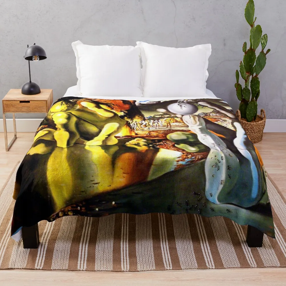 

Metamorphosis of Narcissus Salvador Dali Throw Blanket Print on Demand Decorative Sherpa Blankets for Sofa bed Gift