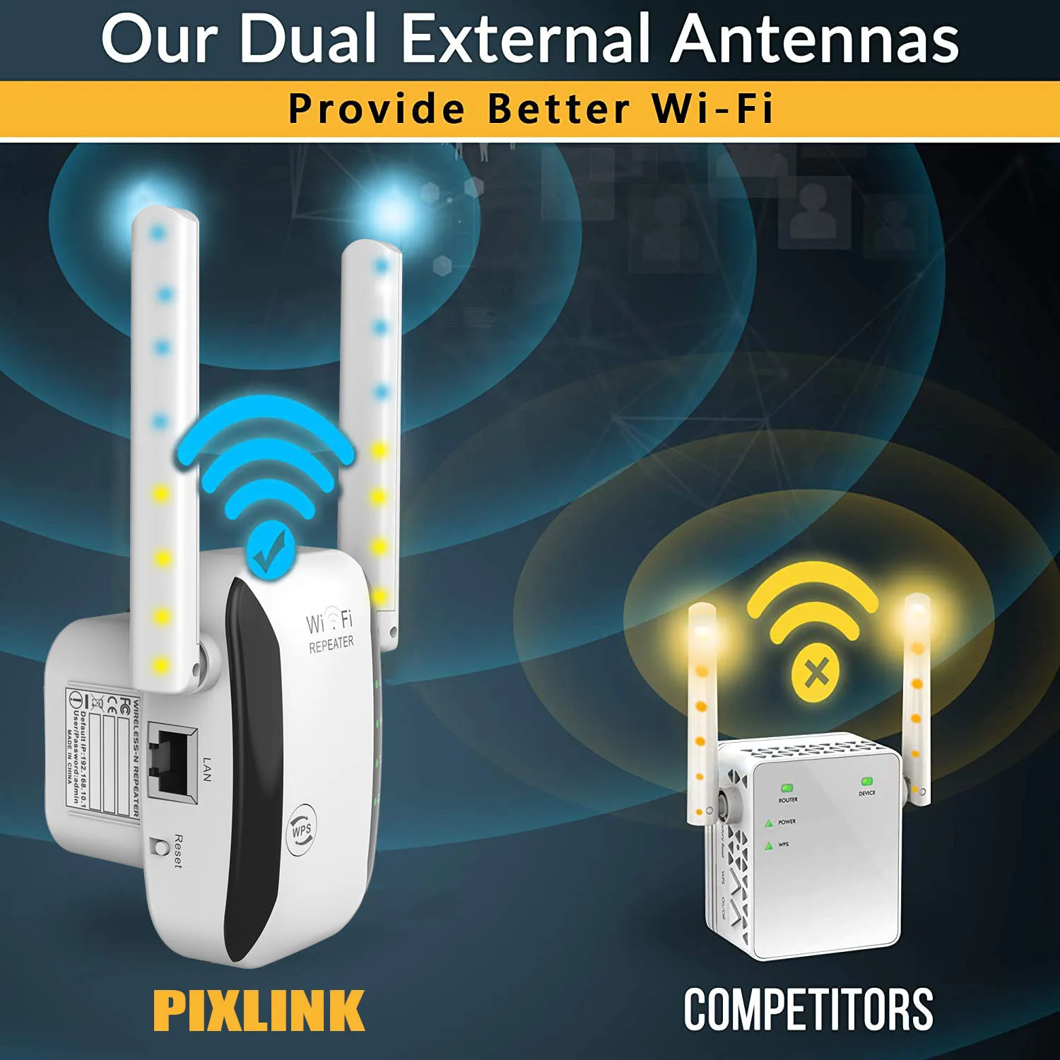 Wireless Wifi Repeater Range Extender Router Wi-Fi Signal Amplifier 300Mbps Booster 2.4G Wi Fi Antenna Ultraboost Access Point
Wireless Wifi Repeater Range Extender Router Wi-Fi Signal Amplifier 300Mbps Booster 2.4G Wi Fi Antenna Ultraboost Access Point