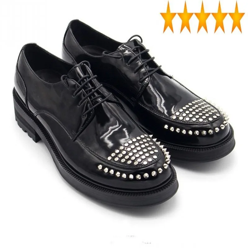 Leather Spring Autumn Black Genuine Men Shoes Thick Platform Breathable Rivet Mens Footwear High Quality Luxury Design Man Shoe
Leather Spring Autumn Black Genuine Men Shoes Thick Platform Breathable Rivet Mens Footwear High Quality Luxury Design Man Shoe