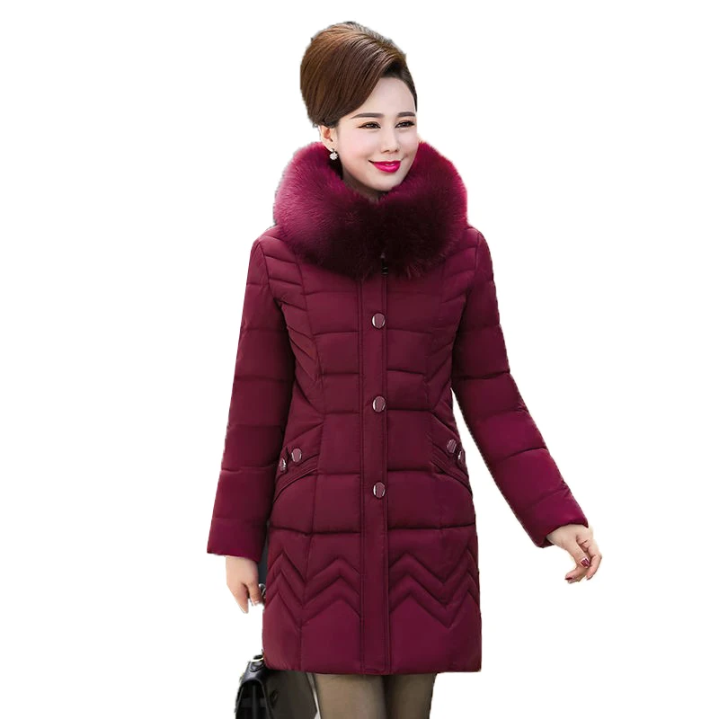 Middle-aged and Elderly Women's Cotton Coat 2020 New Winter Jacket Parka Mid-length Large Size Hooded Jacket Overcoat Parkas 5XL 
Middle-aged and Elderly Women's Cotton Coat 2020 New Winter Jacket Parka Mid-length Large Size Hooded Jacket Overcoat Parkas 5XL