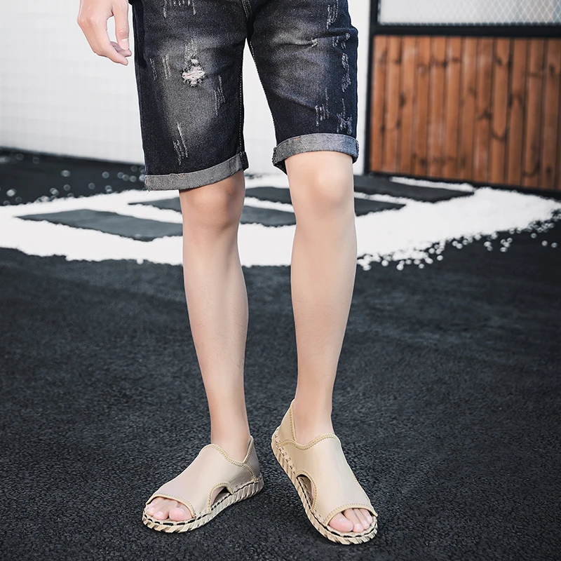 Men Sandals Genuine Leather breathable Summer Casual Shoes outdoor Men's Roman Beach Sandals Sandalias De Hombre De Cuero
Men Sandals Genuine Leather breathable Summer Casual Shoes outdoor Men's Roman Beach Sandals Sandalias De Hombre De Cuero